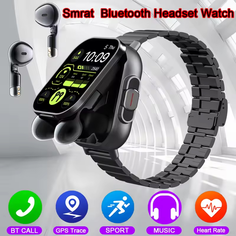 Smartwatch Headset - Nfc relógio inteligente tws 2-em-1 fone