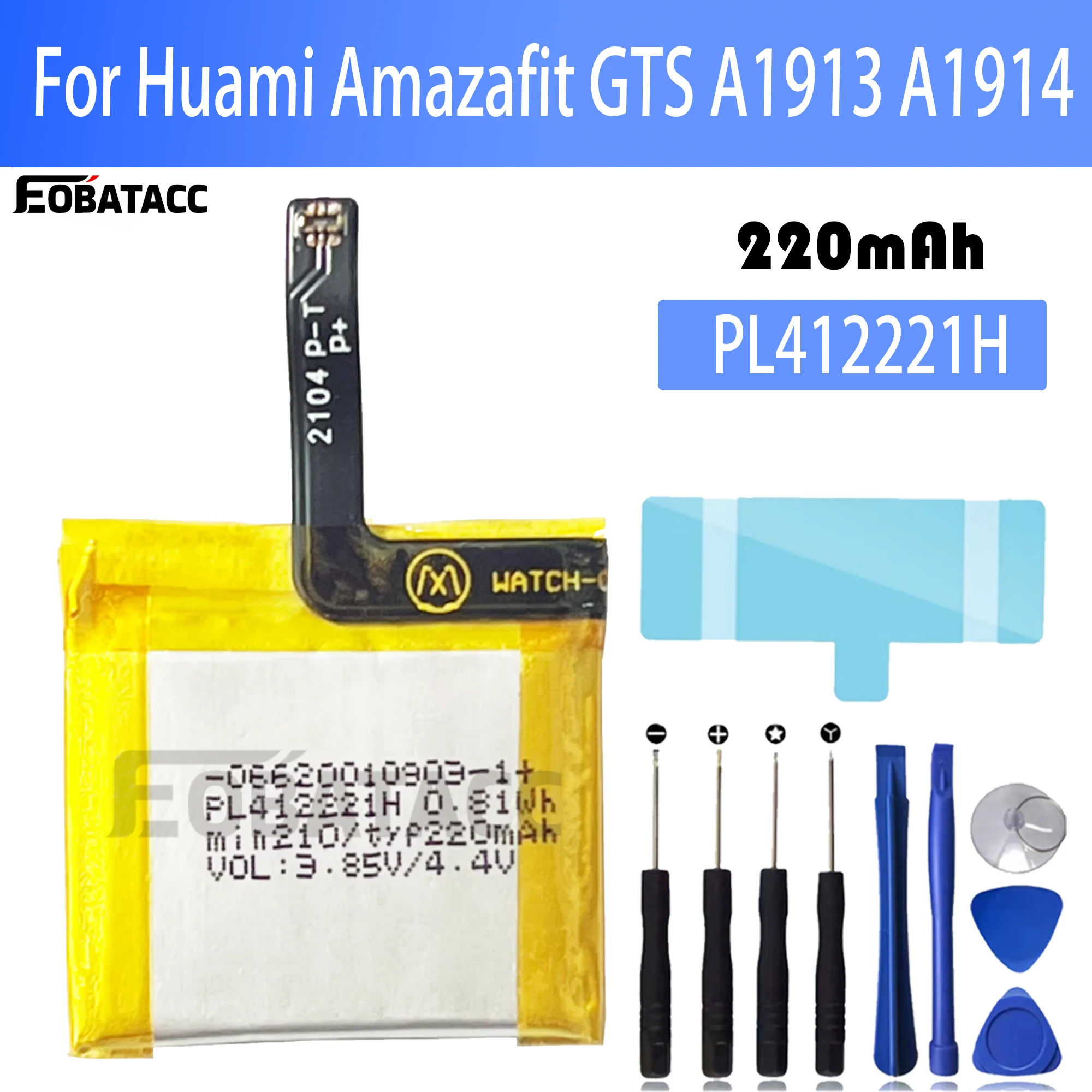 Smartwatch A1914 - Bateria original para Huami Amazafit GTS,