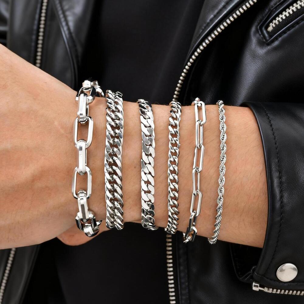 Pulseiras de Cadeia Masculinas - Ceramic Link Bracelet avaliação e preço