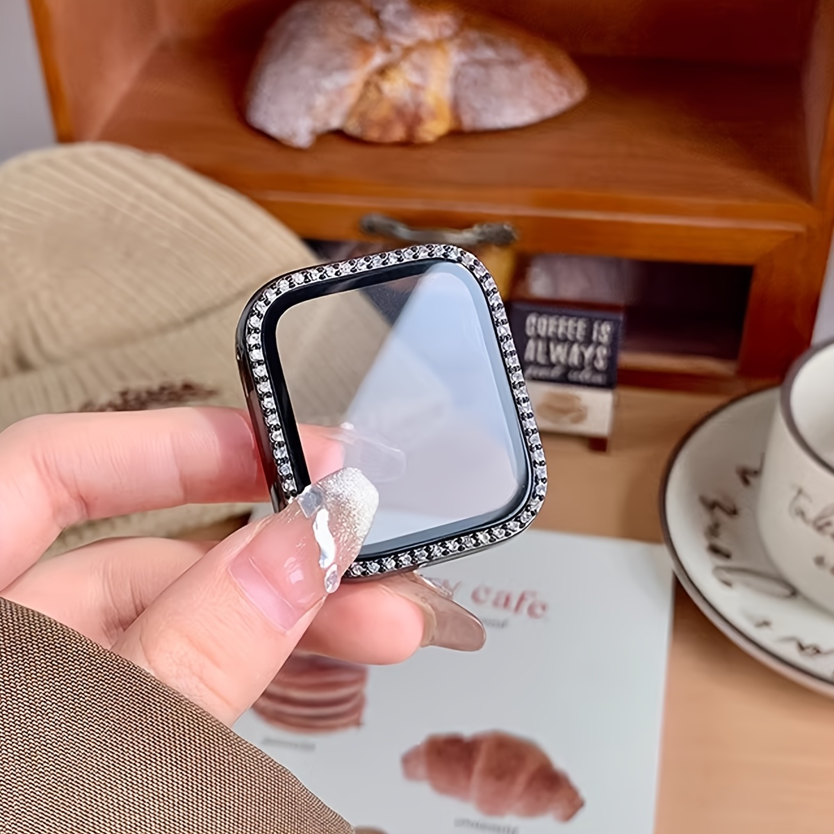 Capa de vidro + diamante para  - Smartwatch Band Accessories avaliação e preço