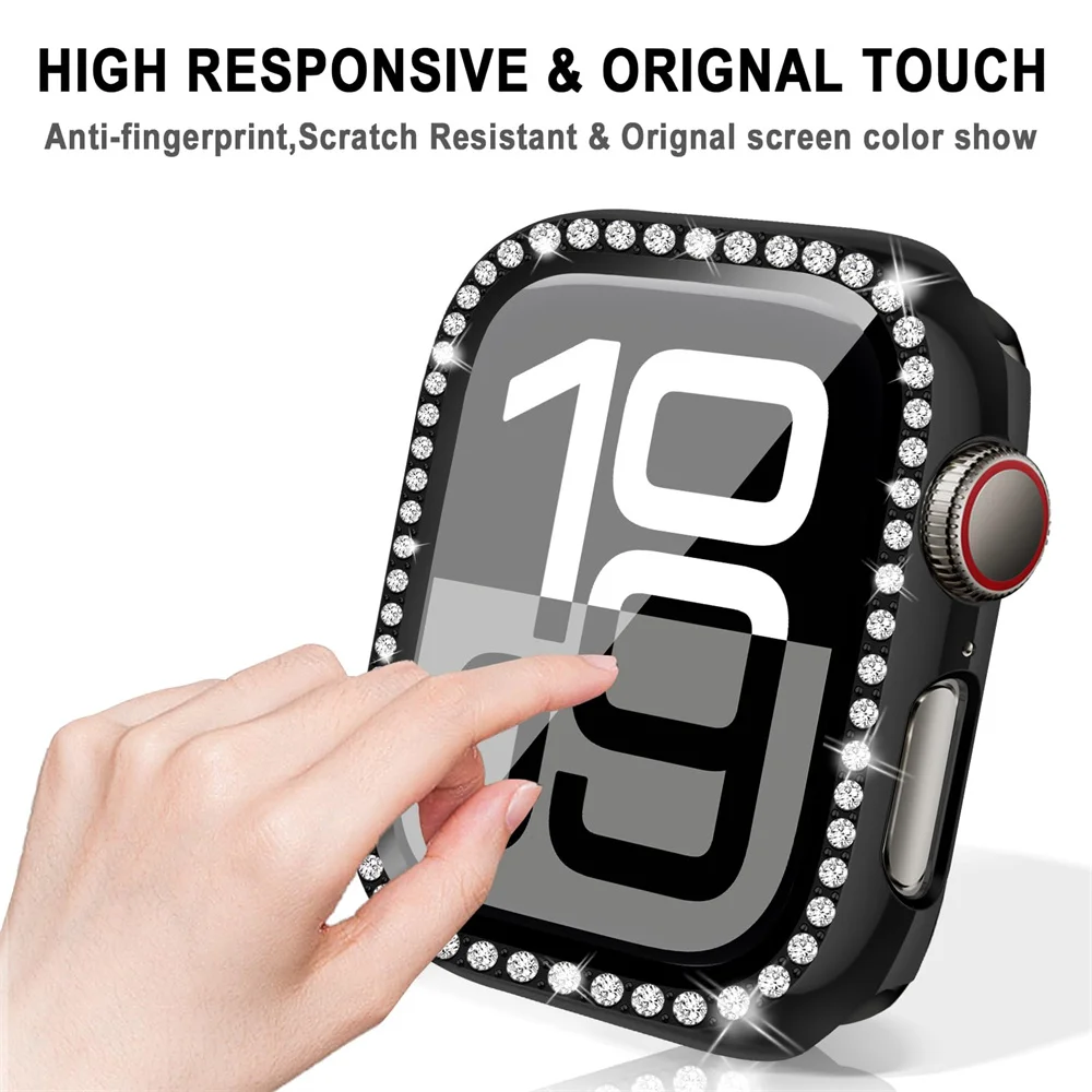 Capa de vidro + diamante para  - Smartwatch Band Accessories avaliação e preço