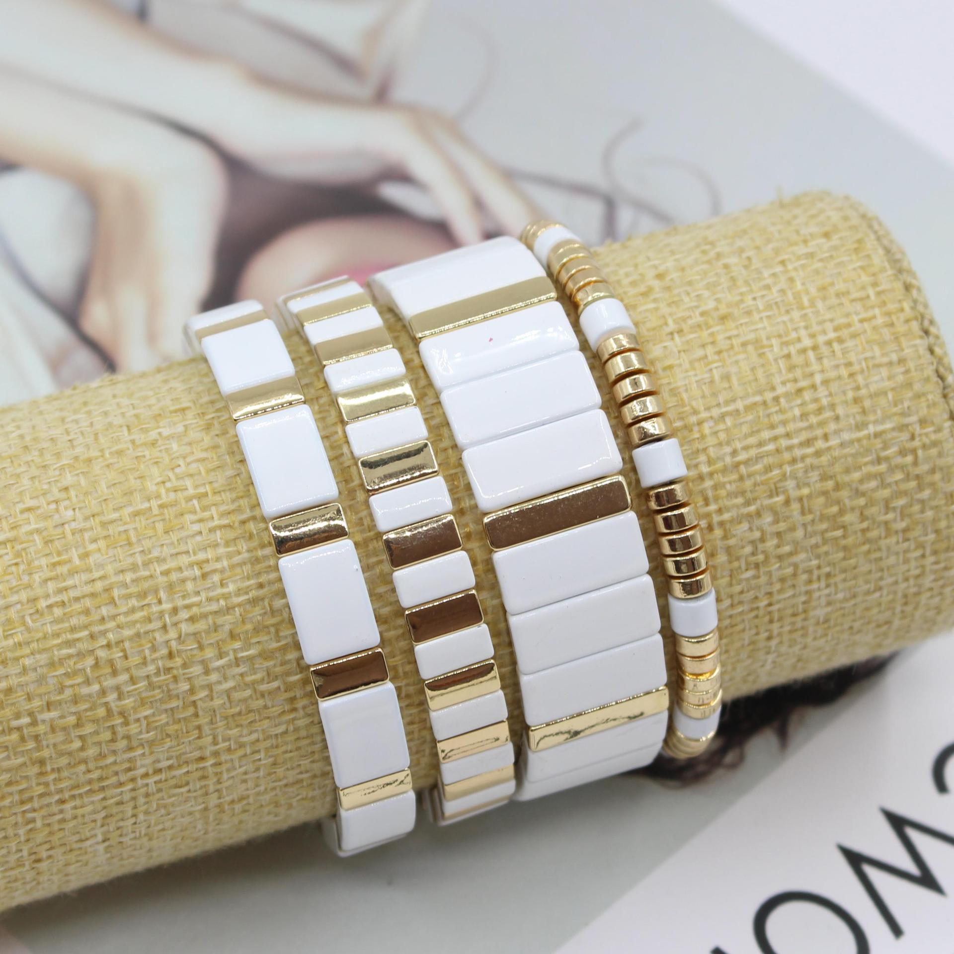 Boêmio esmalte branco vento fr - Ceramic Link Bracelet avaliação e preço