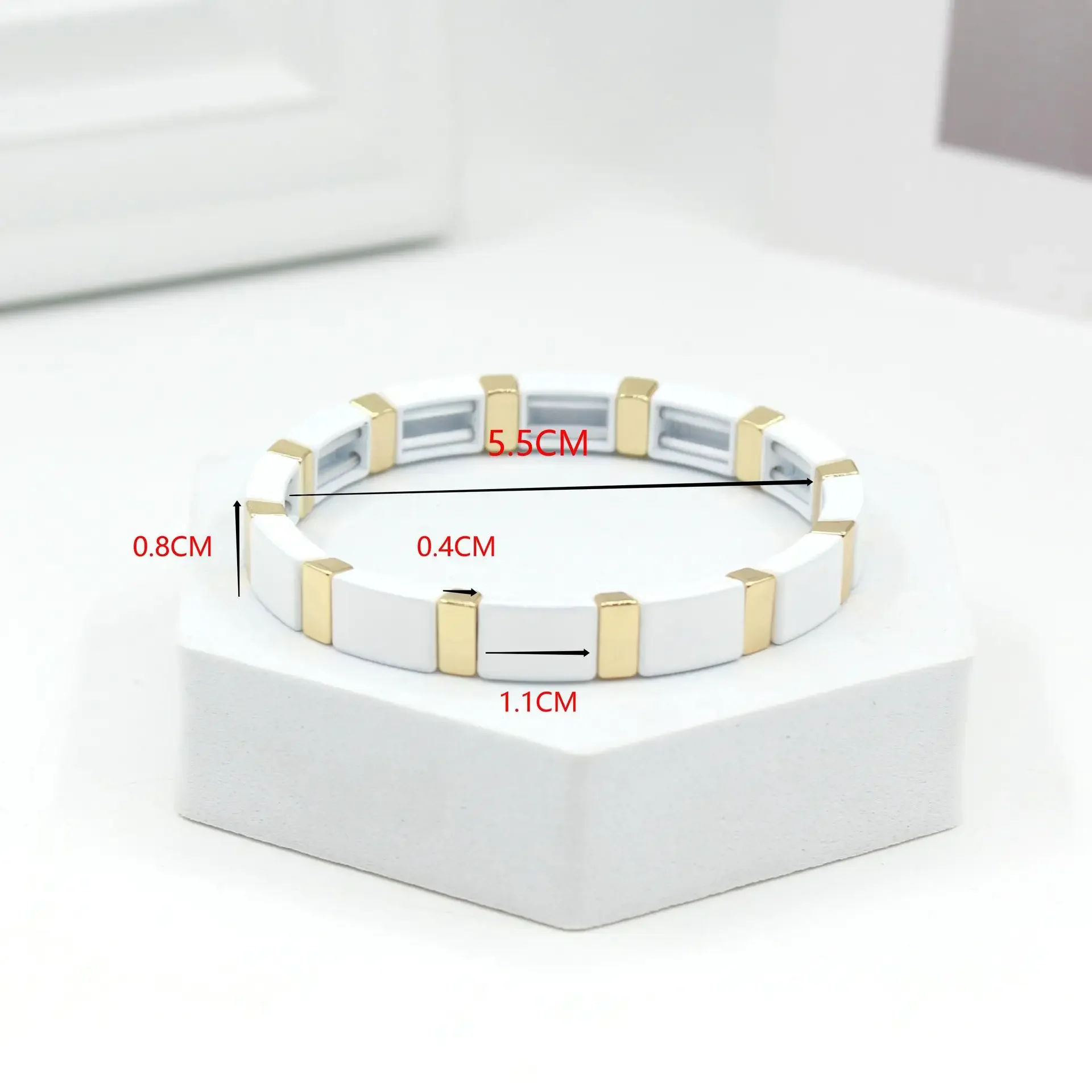 Boêmio esmalte branco vento fr - Ceramic Link Bracelet avaliação e preço