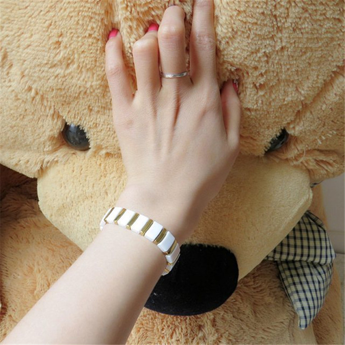 Pulseira de cerâmica premium A - Ceramic Link Bracelet avaliação e preço