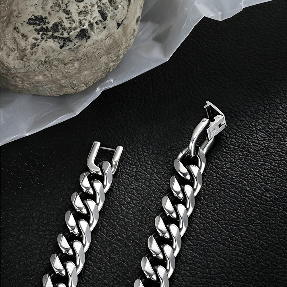 Pulseira Elo Cubano de Aço Ino - Ceramic Link Bracelet avaliação e preço