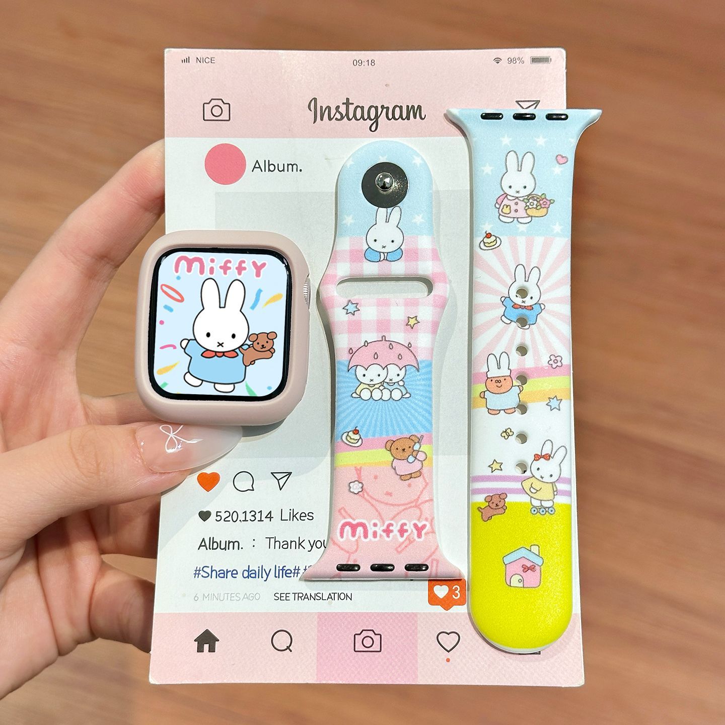 Pulseira de Silicone Miffy Cor - Apple Smartwatch Accessories avaliação e preço