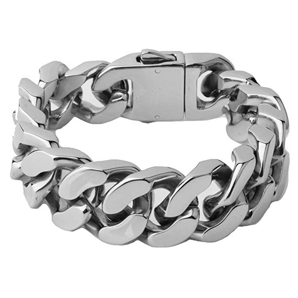 Aço Inoxidável Cubano Curb Cad - Ceramic Link Bracelet avaliação e preço