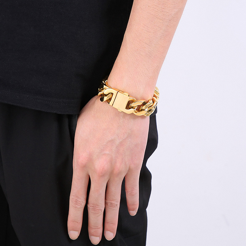 Aço Inoxidável Cubano Curb Cad - Ceramic Link Bracelet avaliação e preço